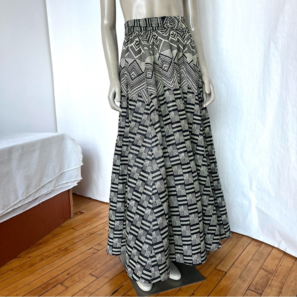 Handmade one-of-a-kind African motive, print cotton, Maxi skirt